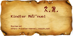 Kindler Mánuel névjegykártya